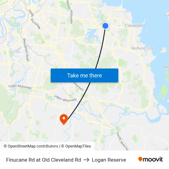 Finucane Rd at Old Cleveland Rd to Logan Reserve map