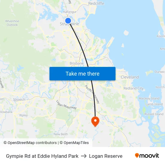 Gympie Rd at Eddie Hyland Park to Logan Reserve map