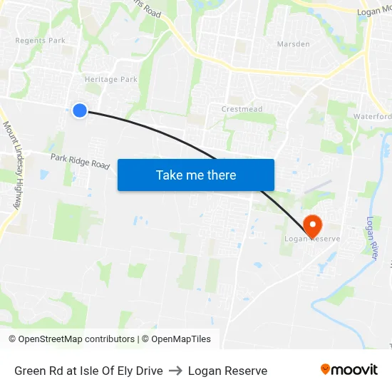 Green Rd at Isle Of Ely Drive to Logan Reserve map