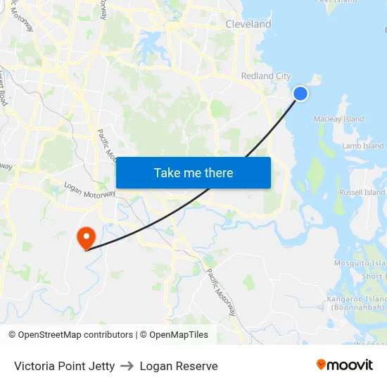 Victoria Point Jetty to Logan Reserve map