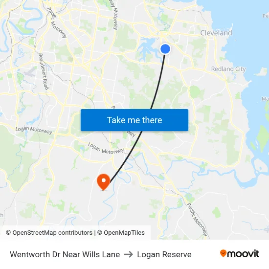 Wentworth Dr Near Wills Lane to Logan Reserve map