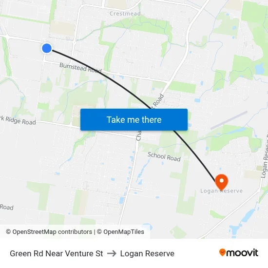 Green Rd Near Venture St to Logan Reserve map
