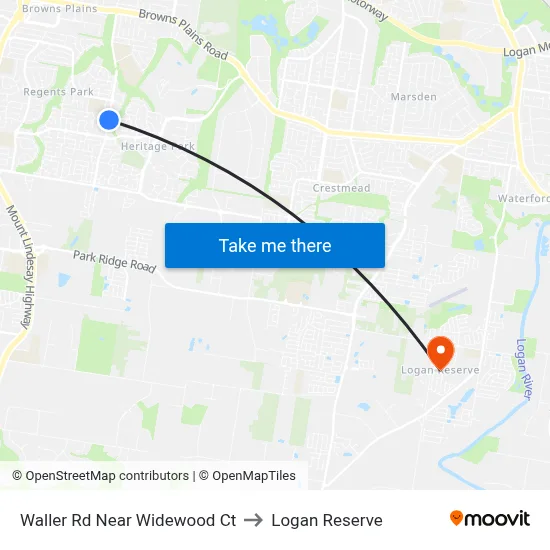 Waller Rd Near Widewood Ct to Logan Reserve map