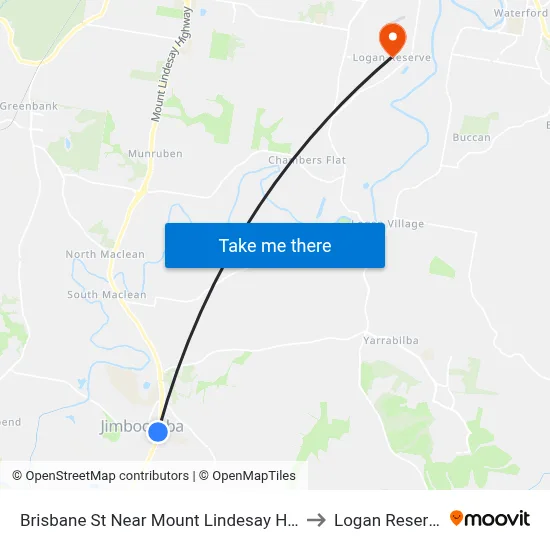 Brisbane St Near Mount Lindesay Hwy to Logan Reserve map