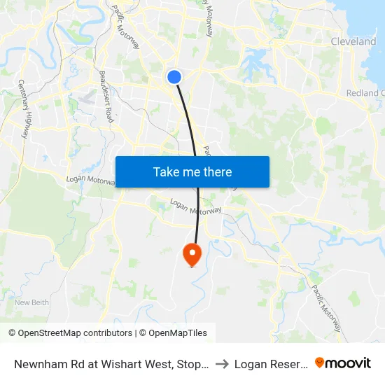 Newnham Rd at Wishart West, Stop 76 to Logan Reserve map