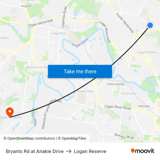 Bryants Rd at Anakie Drive to Logan Reserve map