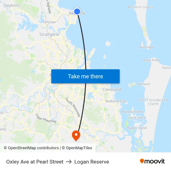 Oxley Ave at Pearl Street to Logan Reserve map