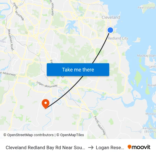 Cleveland Redland Bay Rd Near South St to Logan Reserve map