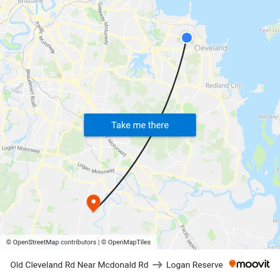 Old Cleveland Rd Near Mcdonald Rd to Logan Reserve map