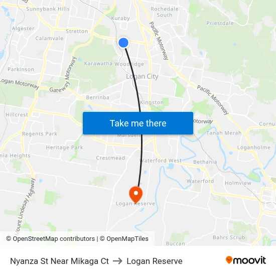 Nyanza St Near Mikaga Ct to Logan Reserve map