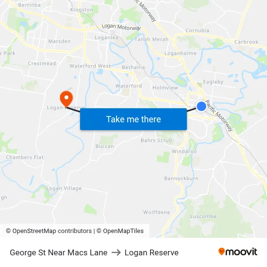 George St Near Macs Lane to Logan Reserve map