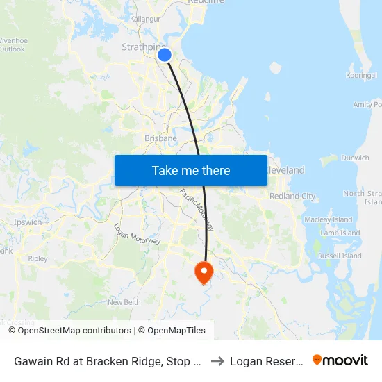 Gawain Rd at Bracken Ridge, Stop 43 to Logan Reserve map