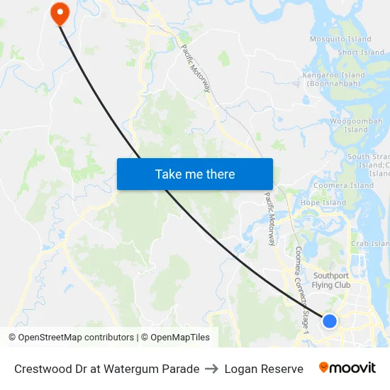 Crestwood Dr at Watergum Parade to Logan Reserve map