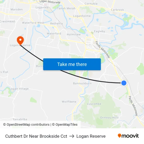 Cuthbert Dr Near Brookside Cct to Logan Reserve map