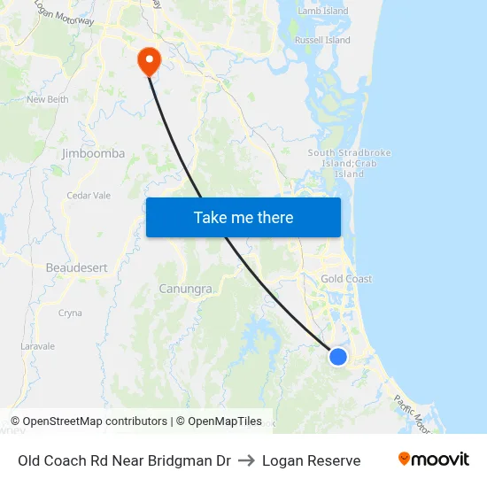 Old Coach Rd Near Bridgman Dr to Logan Reserve map