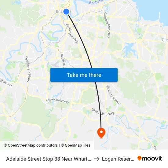 Adelaide Street Stop 33 Near Wharf St to Logan Reserve map