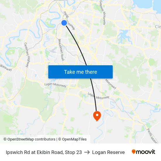 Ipswich Rd at Ekibin Road, Stop 23 to Logan Reserve map