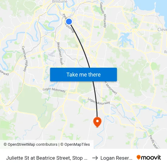 Juliette St at Beatrice Street, Stop 19 to Logan Reserve map