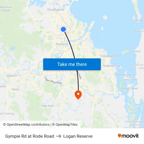 Gympie Rd at Rode Road to Logan Reserve map