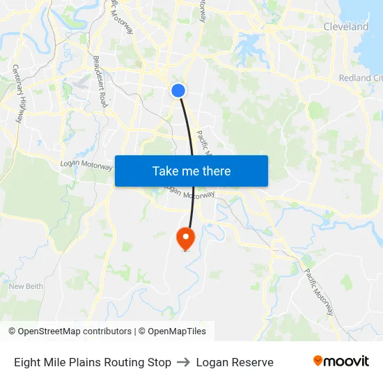 Eight Mile Plains Routing Stop to Logan Reserve map