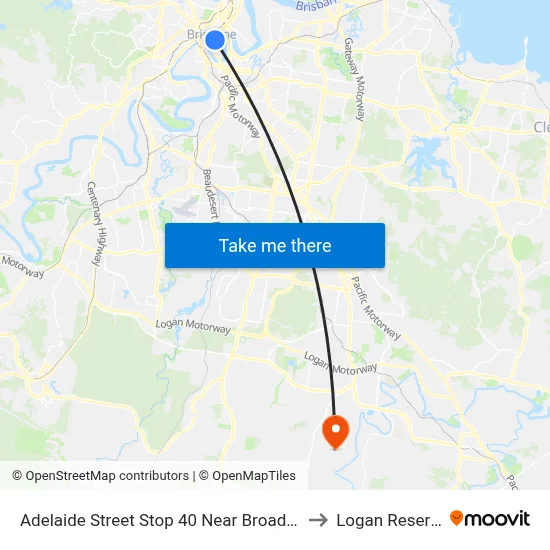 Adelaide Street Stop 40 Near Broadway to Logan Reserve map