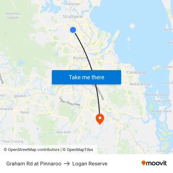 Graham Rd at Pinnaroo to Logan Reserve map