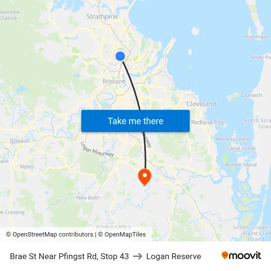 Brae St Near Pfingst Rd, Stop 43 to Logan Reserve map