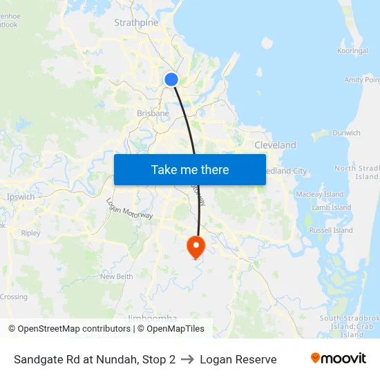 Sandgate Rd at Nundah, Stop 2 to Logan Reserve map