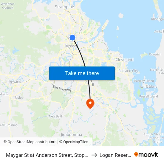 Maygar St at Anderson Street, Stop 21 to Logan Reserve map