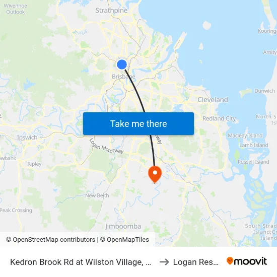 Kedron Brook Rd at Wilston Village, Stop 20 to Logan Reserve map