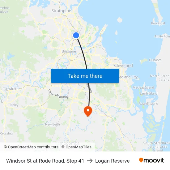 Windsor St at Rode Road, Stop 41 to Logan Reserve map