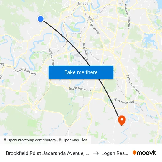 Brookfield Rd at Jacaranda Avenue, Stop 43 to Logan Reserve map