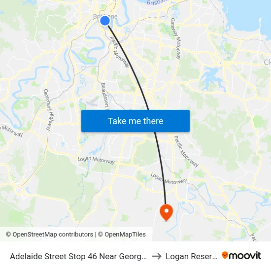 Adelaide Street Stop 46 Near George St to Logan Reserve map
