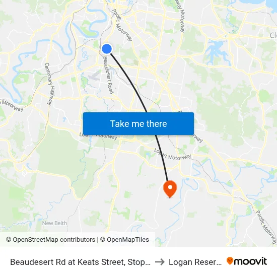 Beaudesert Rd at Keats Street, Stop 35 to Logan Reserve map
