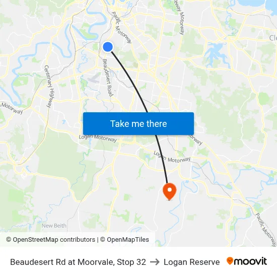 Beaudesert Rd at Moorvale, Stop 32 to Logan Reserve map