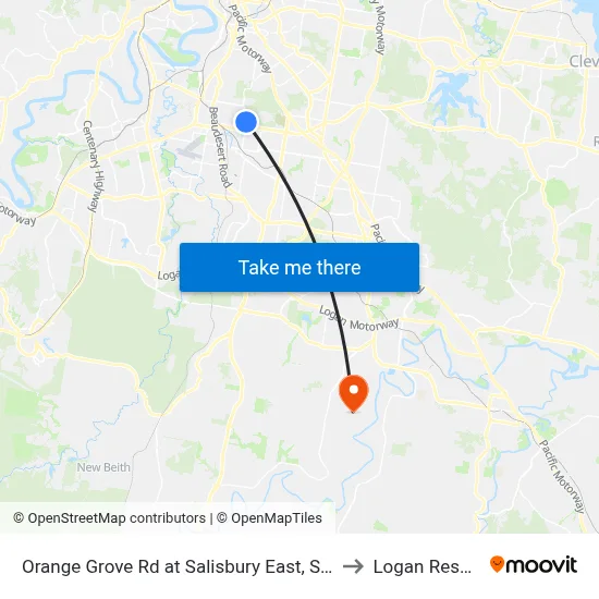 Orange Grove Rd at Salisbury East, Stop 51 to Logan Reserve map