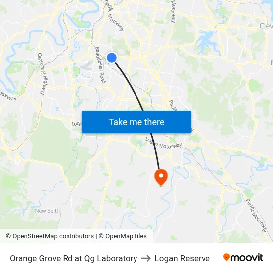 Orange Grove Rd at Qg Laboratory to Logan Reserve map