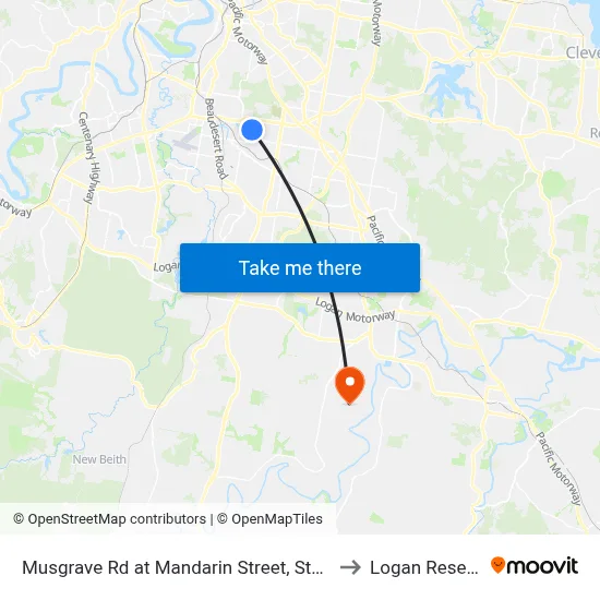 Musgrave Rd at Mandarin Street, Stop 54 to Logan Reserve map