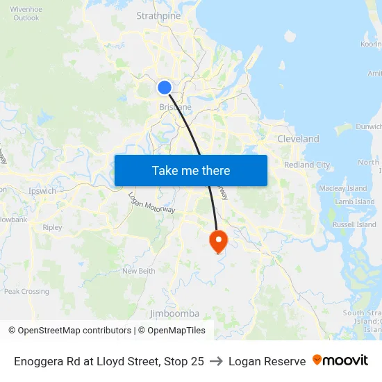 Enoggera Rd at Lloyd Street, Stop 25 to Logan Reserve map
