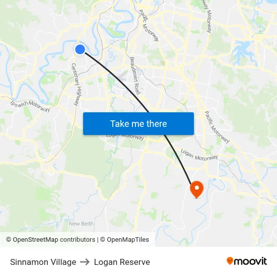 Sinnamon Village to Logan Reserve map
