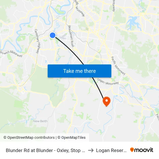 Blunder Rd at Blunder - Oxley, Stop 66 to Logan Reserve map