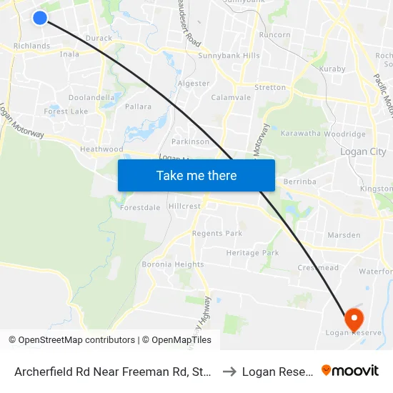 Archerfield Rd Near Freeman Rd, Stop 71 to Logan Reserve map