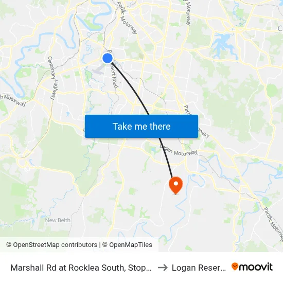 Marshall Rd at Rocklea South, Stop 41 to Logan Reserve map