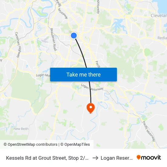 Kessels Rd at Grout Street, Stop 2/58 to Logan Reserve map