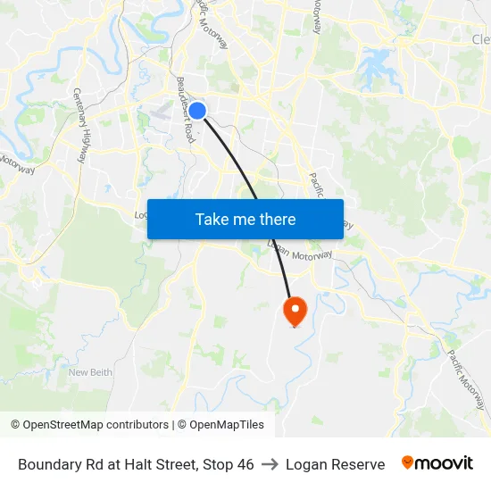 Boundary Rd at Halt Street, Stop 46 to Logan Reserve map