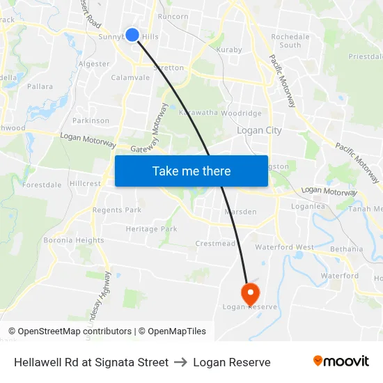 Hellawell Rd at Signata Street to Logan Reserve map
