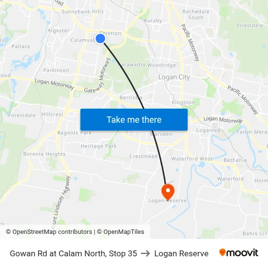 Gowan Rd at Calam North, Stop 35 to Logan Reserve map