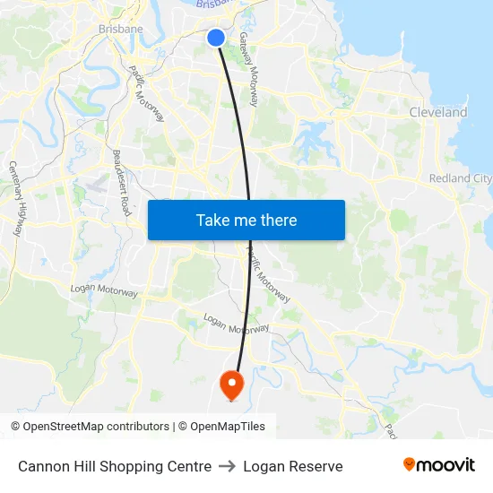 Cannon Hill Shopping Centre to Logan Reserve map