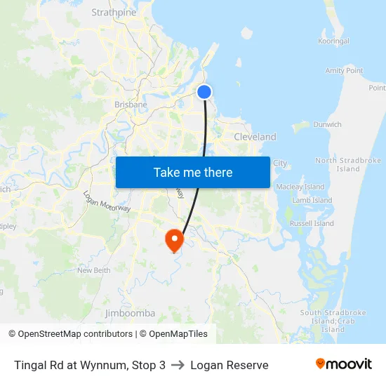 Tingal Rd at Wynnum, Stop 3 to Logan Reserve map