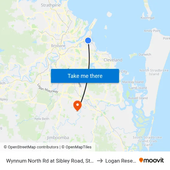Wynnum North Rd at Sibley Road, Stop 38 to Logan Reserve map